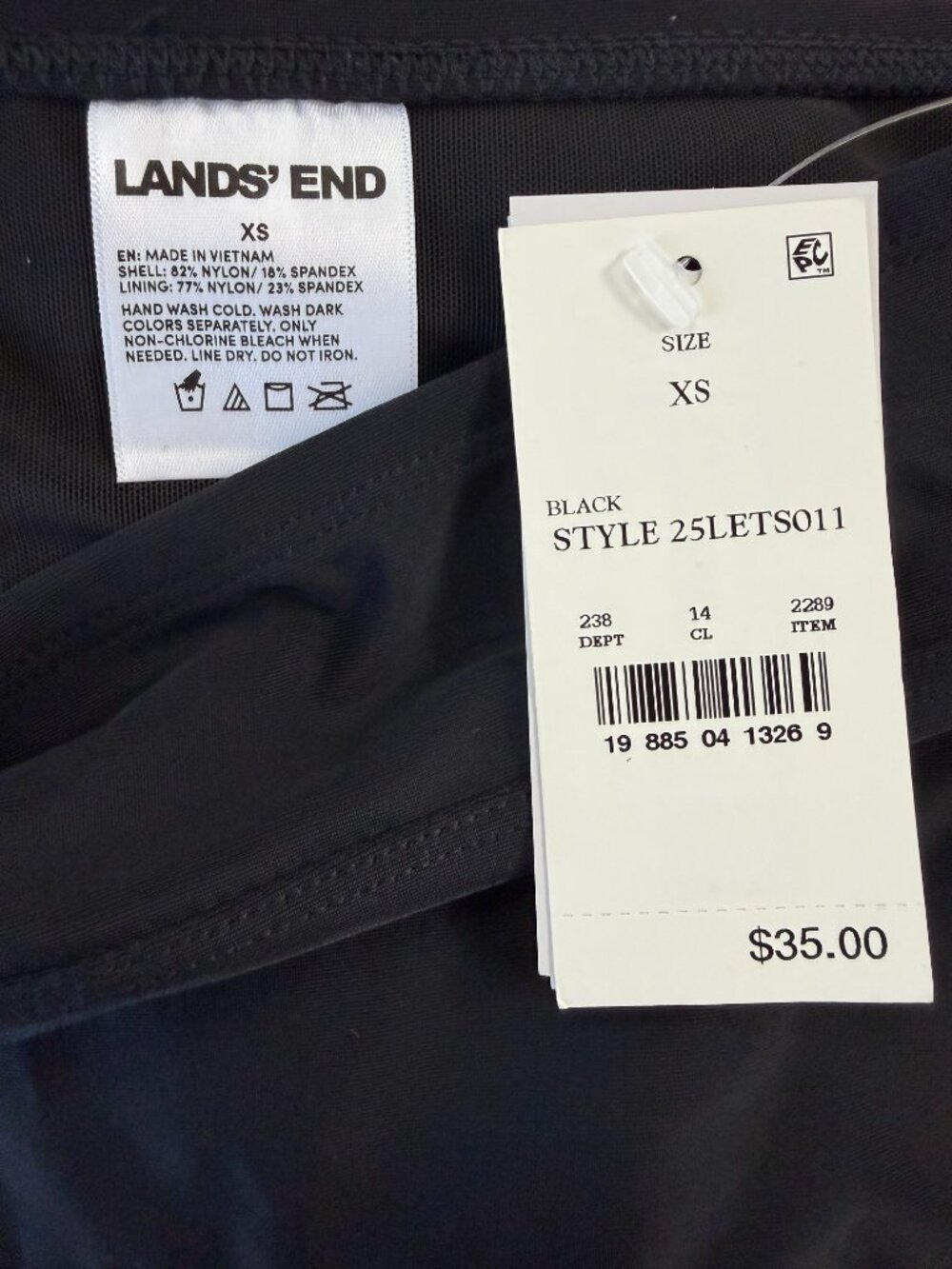 NWT Land's End Women's Black Extra High Waist Bikini Bottom - Picture 5 of 5